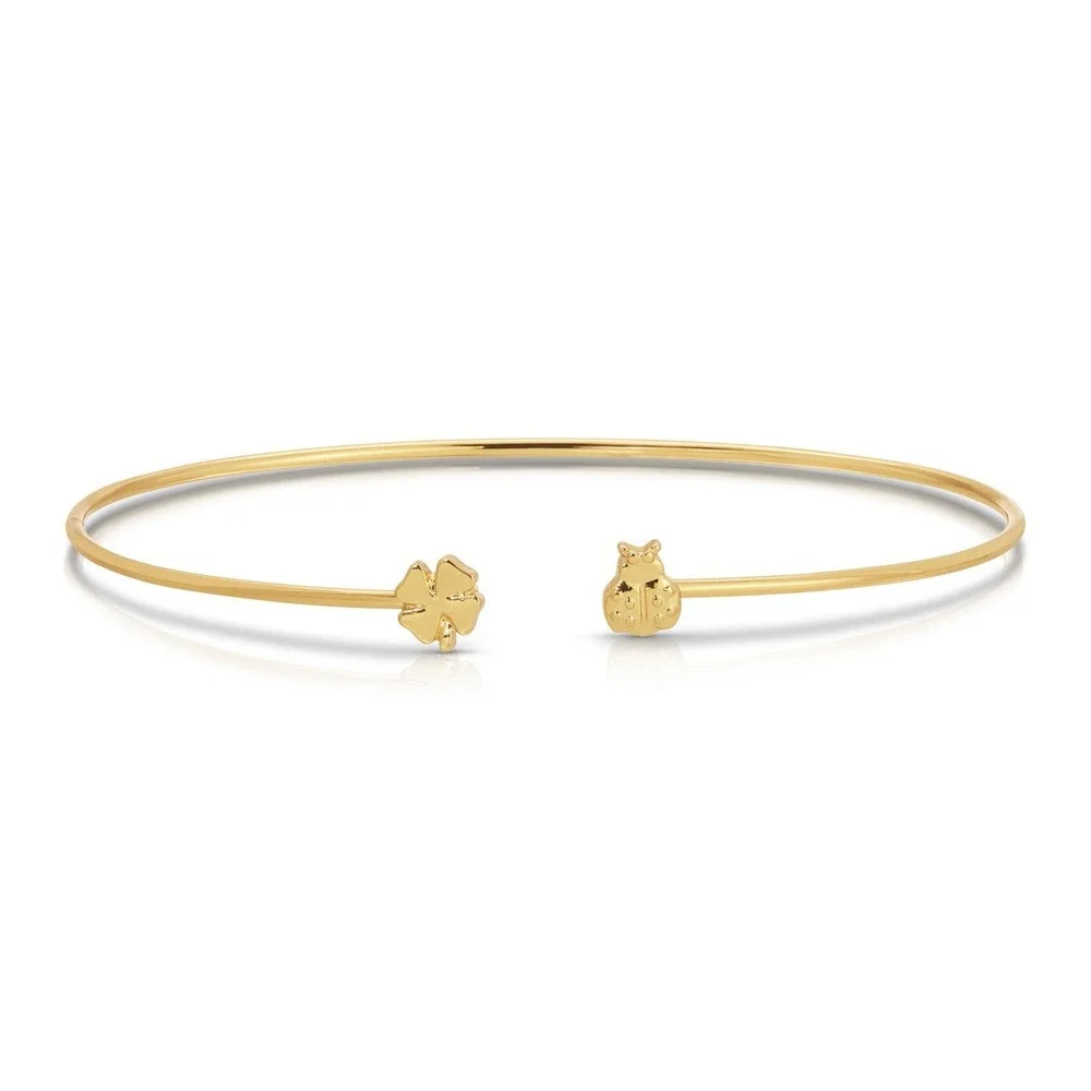 New &‎ Still in Bag! LUCKY FEATHER Cuff Bracelet - Lucky - Clover & Ladybug
